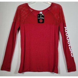 Arkansas Mesh Long sleeves Women's Size Small Shirt Zoozatz Athleisure Razorback